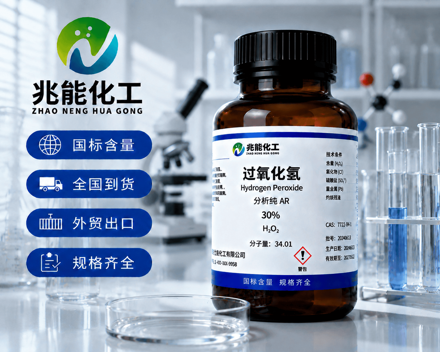 过氧化氢（双氧水）应用观察：绿色氧化剂助力多行业升级，兆能化工供应保障