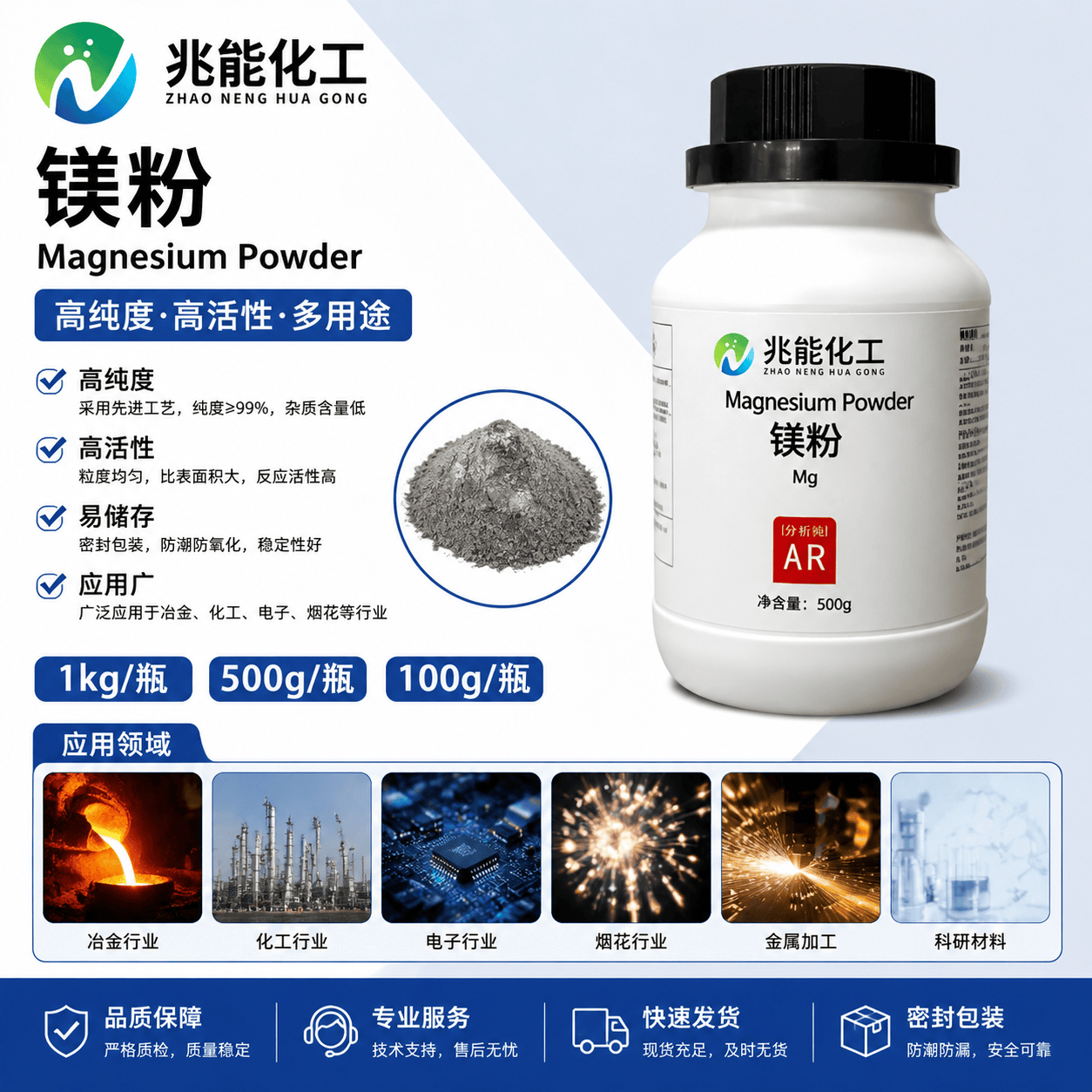 镁粉（工业级）广东兆能化工有限公司