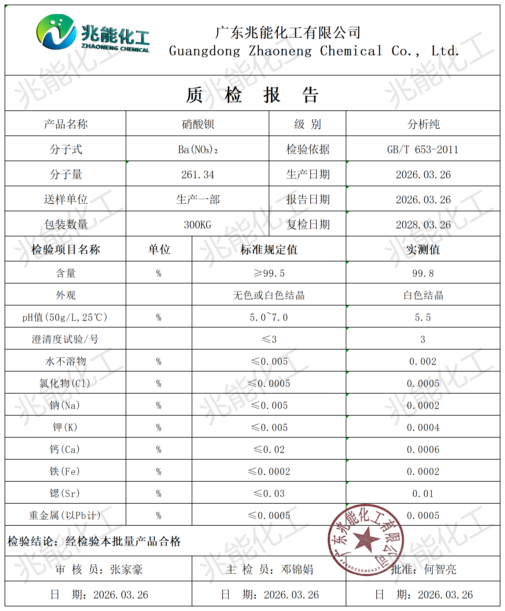 硝酸钡coa